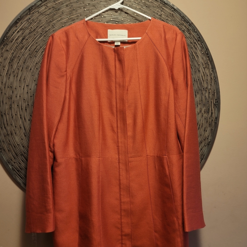Coral hip length blazer EUC